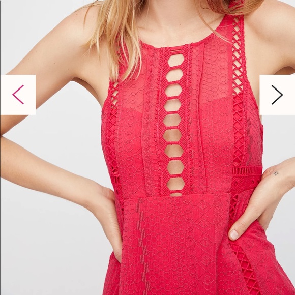 NWT Free People Wherever You Go Mini Dress in Peach - Picture 6 of 16